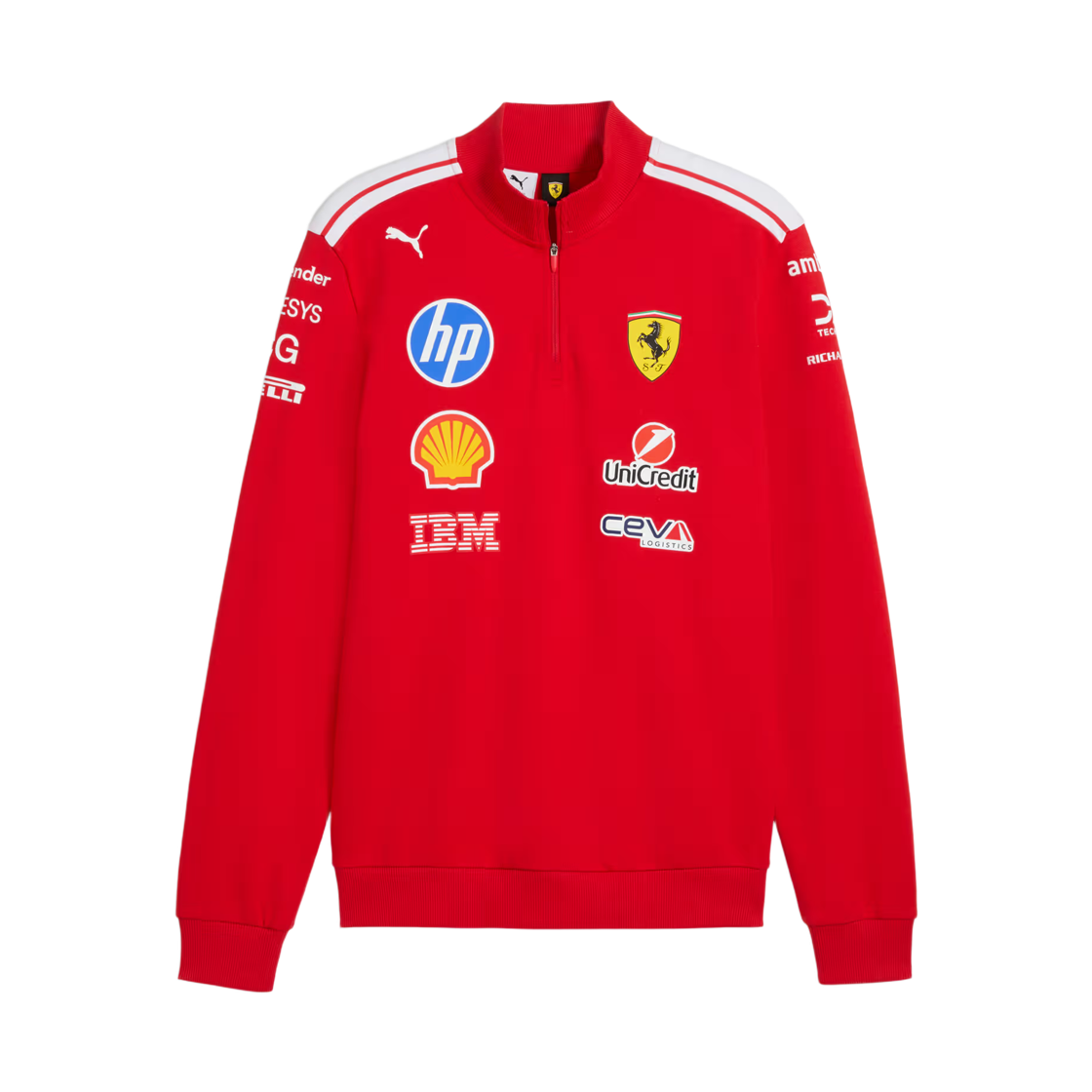 스쿠데리아 페라리 x 푸마 레플리카 T7 하프집 탑 레드(Scuderia Ferrari x Puma Replica T7 Half-Zip Top Red) - 1