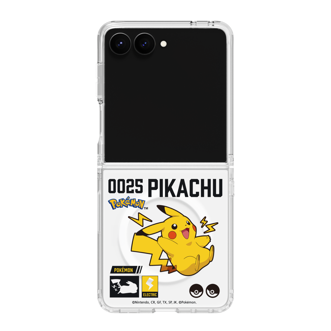 에스엘비에스 포켓몬 피카츄 인덱스 클리어 마그넷 케이스 for Galaxy Z Flip7 Flip8(SLBS Pokémon Pikachu Index Clear Magnet Case for Galaxy Z Flip7)