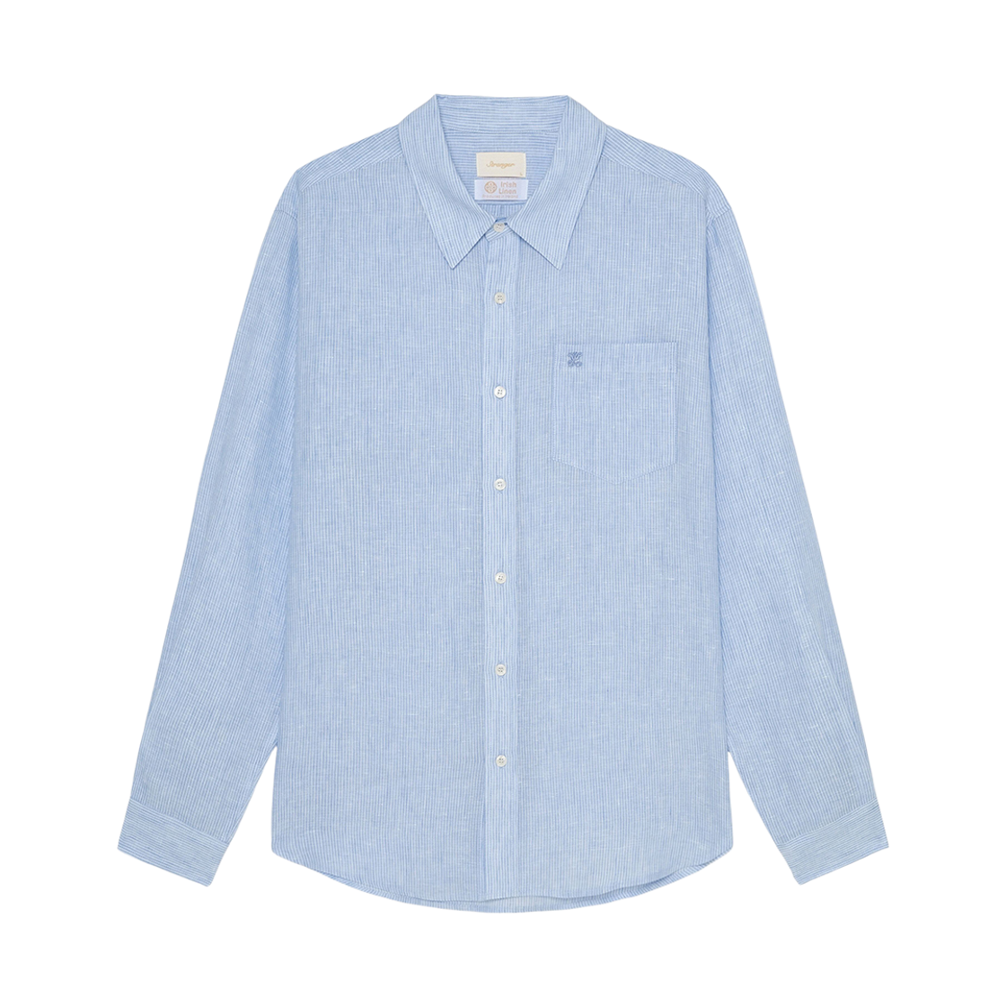 스트레인저 레귤러 핏 스트라이프 린넨 셔츠 라이트 블루(Stranger Regular Fit Stripe Linen Shirt (Light Blue)) - 1