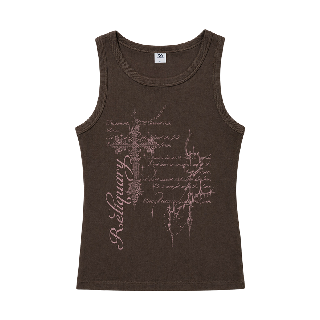 벤힛 렐리쿼리 골지 슬리브리스 브라운(venhit Reliquary Ribbed Sleeveless Brown)