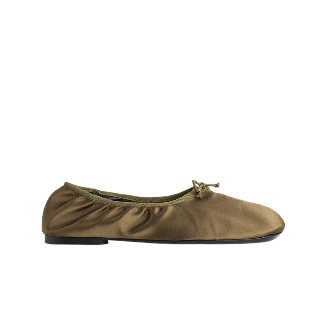(W) 코스 새틴 발레 플랫 카키((W) COS Satin Ballet Flats Khaki) - 1
