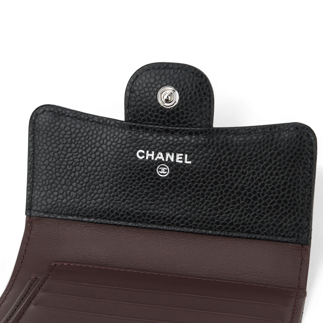 샤넬 클래식 스몰 플랩 지갑 그레인드 카프스킨 & 실버 메탈 블랙(Chanel Small Classic Flap Wallet Grained Calfskin & Silver Black) - 6