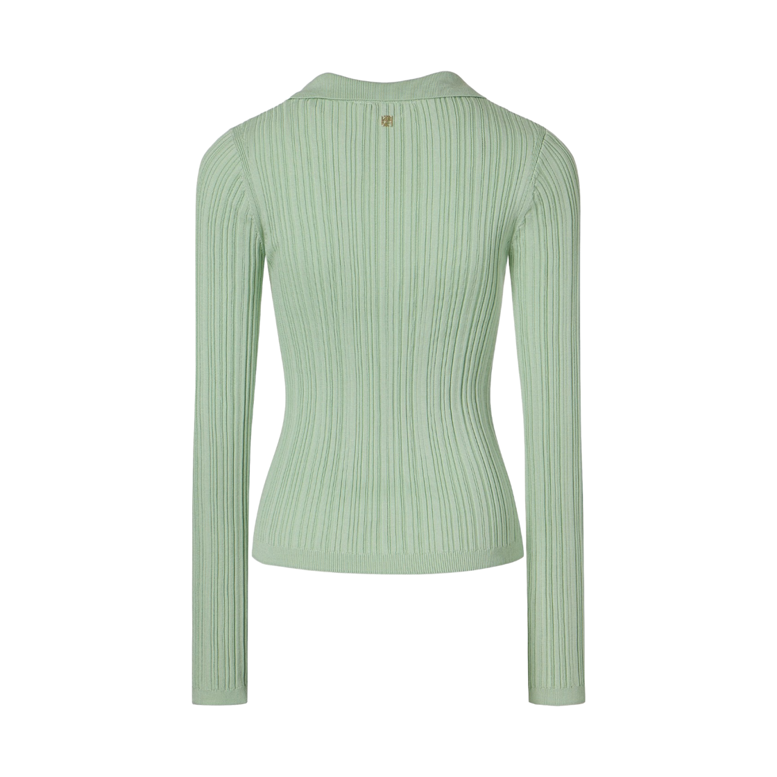 (W) 쿠메 리브드 플리츠 카라 가디건 민트((W) KUME Ribbed Pleated Collared Cardigan - Mint) - 2