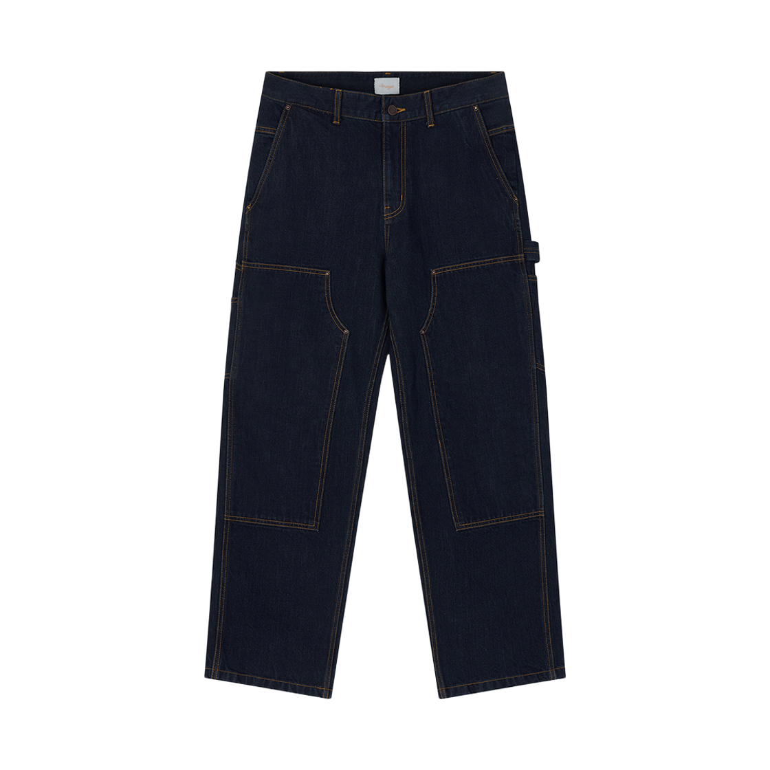 스트레인저 레귤러 핏 데님 더블니 팬츠 네이비(Stranger Regular Fit Denim Double Knee Pants (Navy))