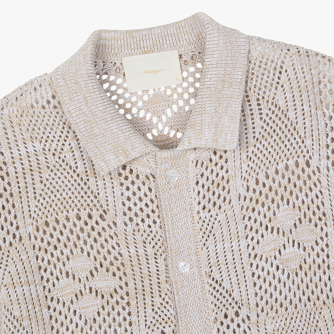 스트레인저 레귤러 핏 텍스처드 코튼 가디건 베이지(Stranger Regular Fit Textured Cotton Cardigan (Beige)) - 2