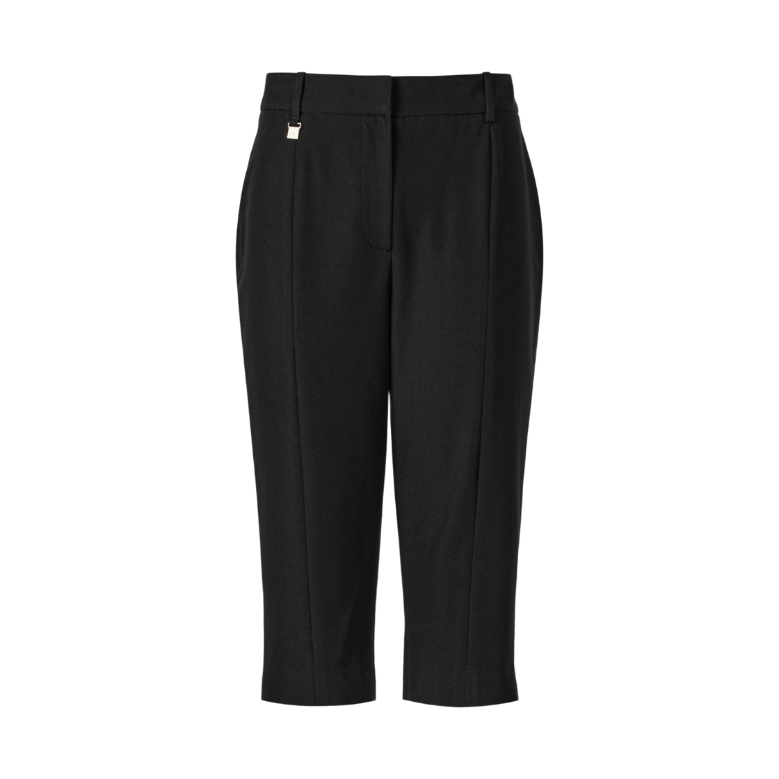 KM-26SS-PT02BK (W) KUME Back Slit Capri Pants - Black