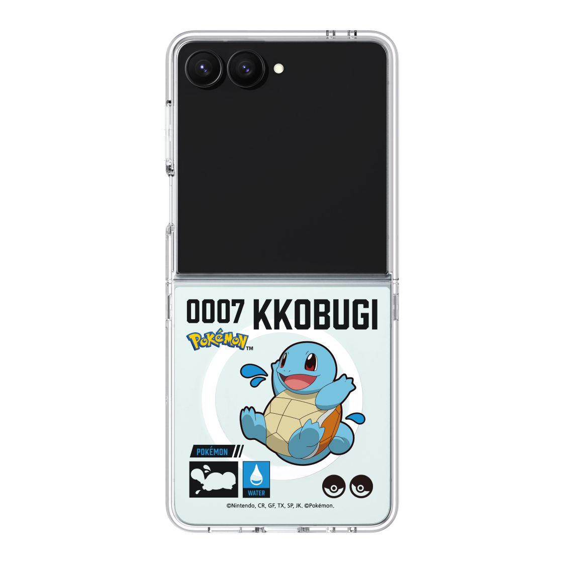 에스엘비에스 포켓몬 꼬부기 인덱스 클리어 마그넷 케이스 for Galaxy Z Flip7 Flip8(SLBS Pokémon Squirtle Index Clear Magnet Case for Galaxy Z Flip7) - 2