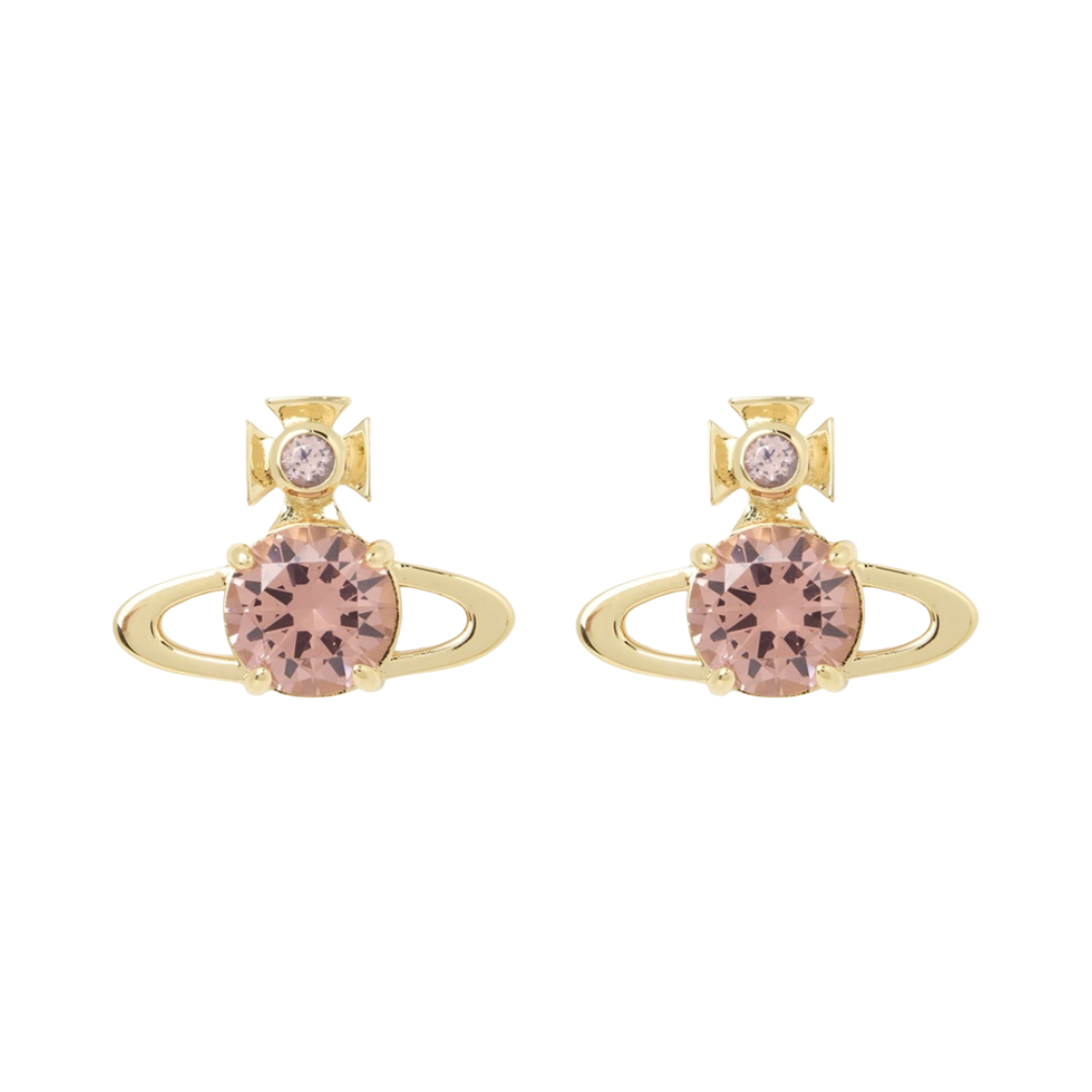 62010376-02R238 (W) Vivienne Westwood Raina Large Earrings Pink Gold
