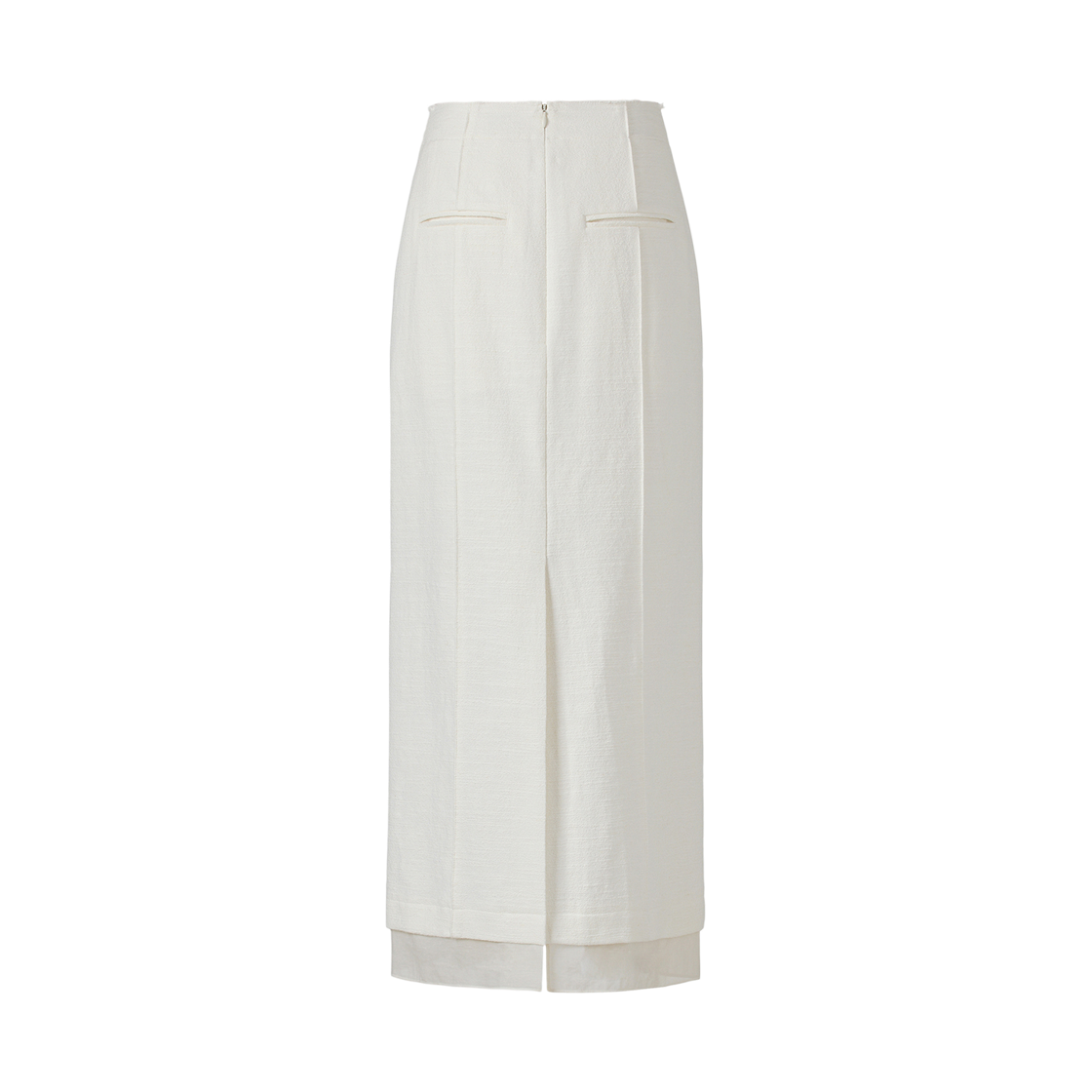 (W) 쿠메 썸머 트위드 H라인 스커트 아이보리((W) KUME Summer Tweed H-Line Skirt - Ivory) - 2