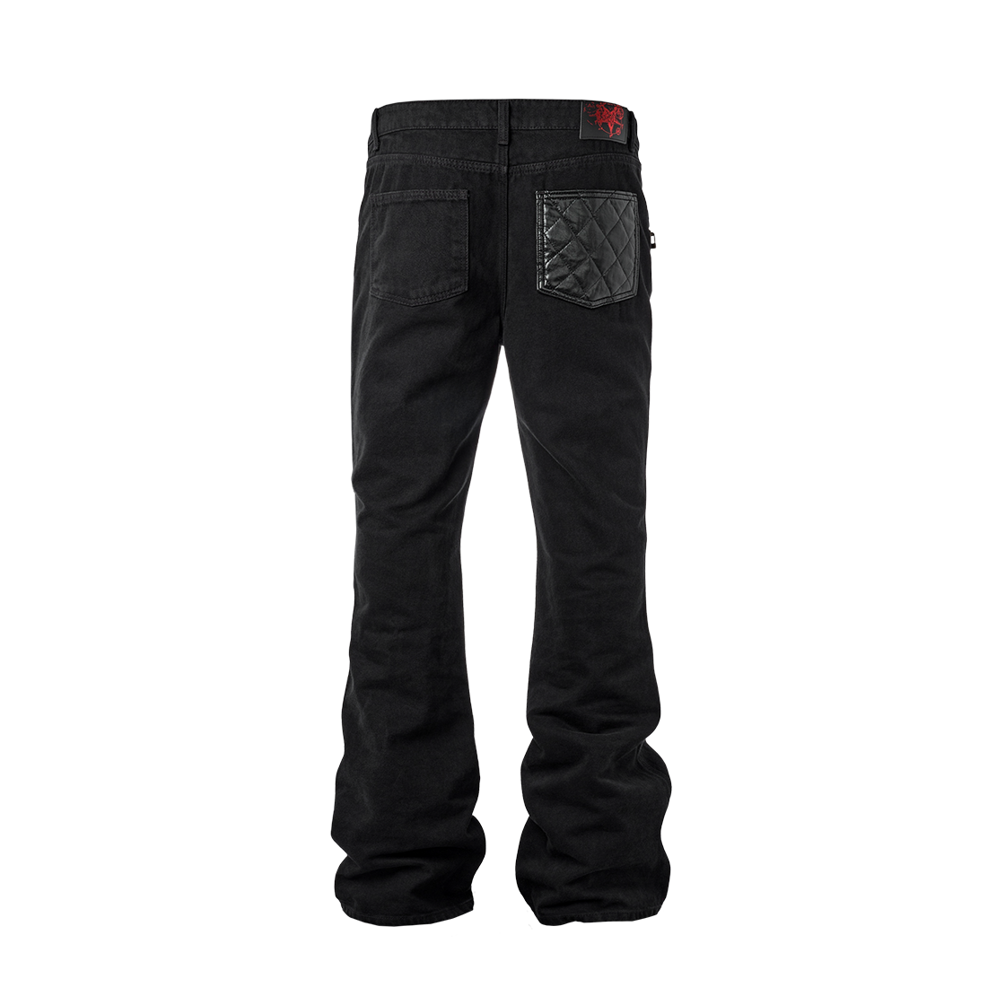 에모스탠스클럽 레더 패치 플레어드 진 V3 블랙(emostanceclub Leather Patch Flared Jeans V3 Black) - 3
