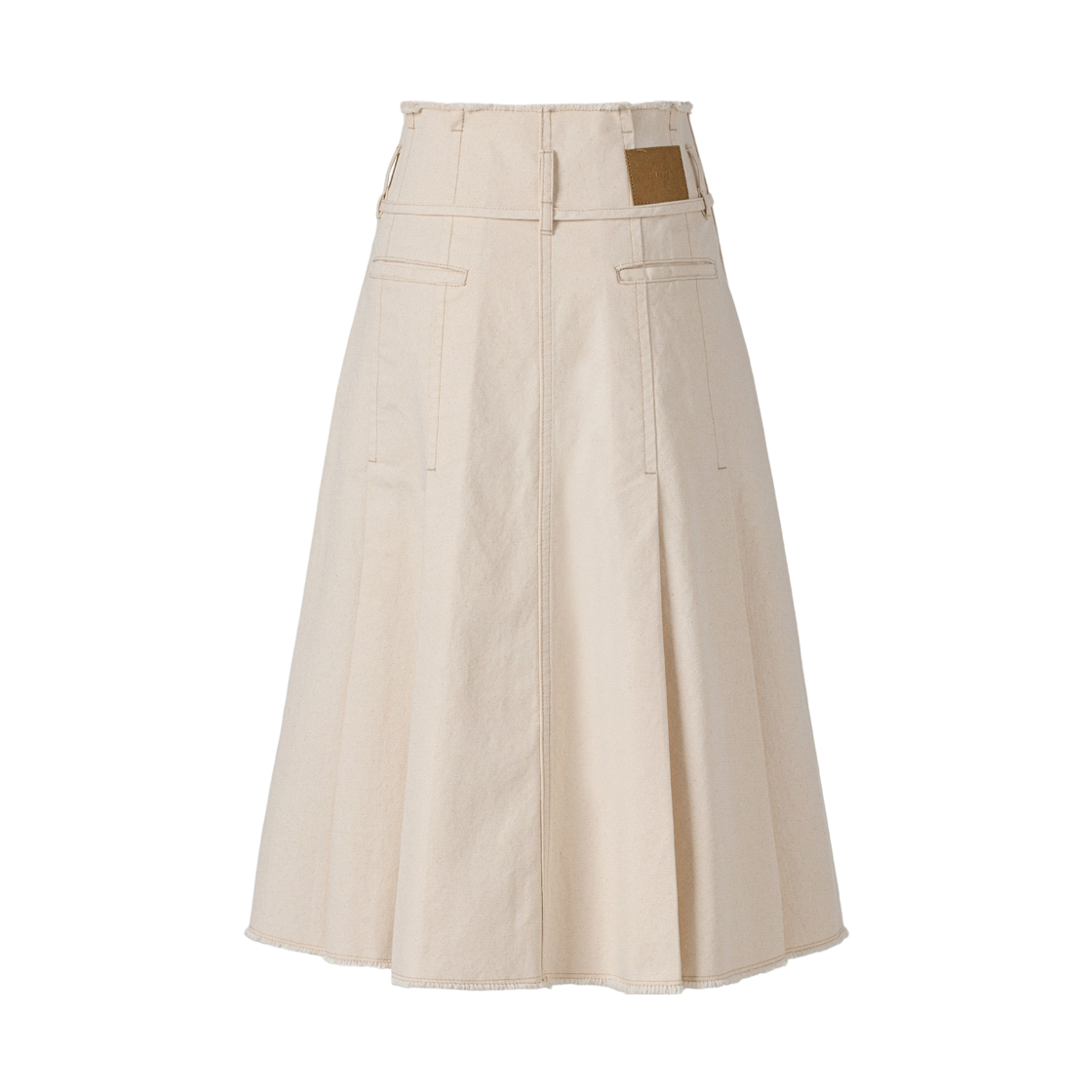 (W) 쿠메 프론트 포켓 플리츠 코튼 스커트 에크루((W) KUME Front Pocket Pleated Cotton Skirt - Ecru) - 2
