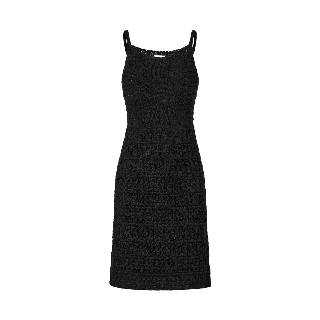 (W) 쿠메 크로셰 미니 드레스 블랙((W) KUME Crochet Mini Dress - Black)