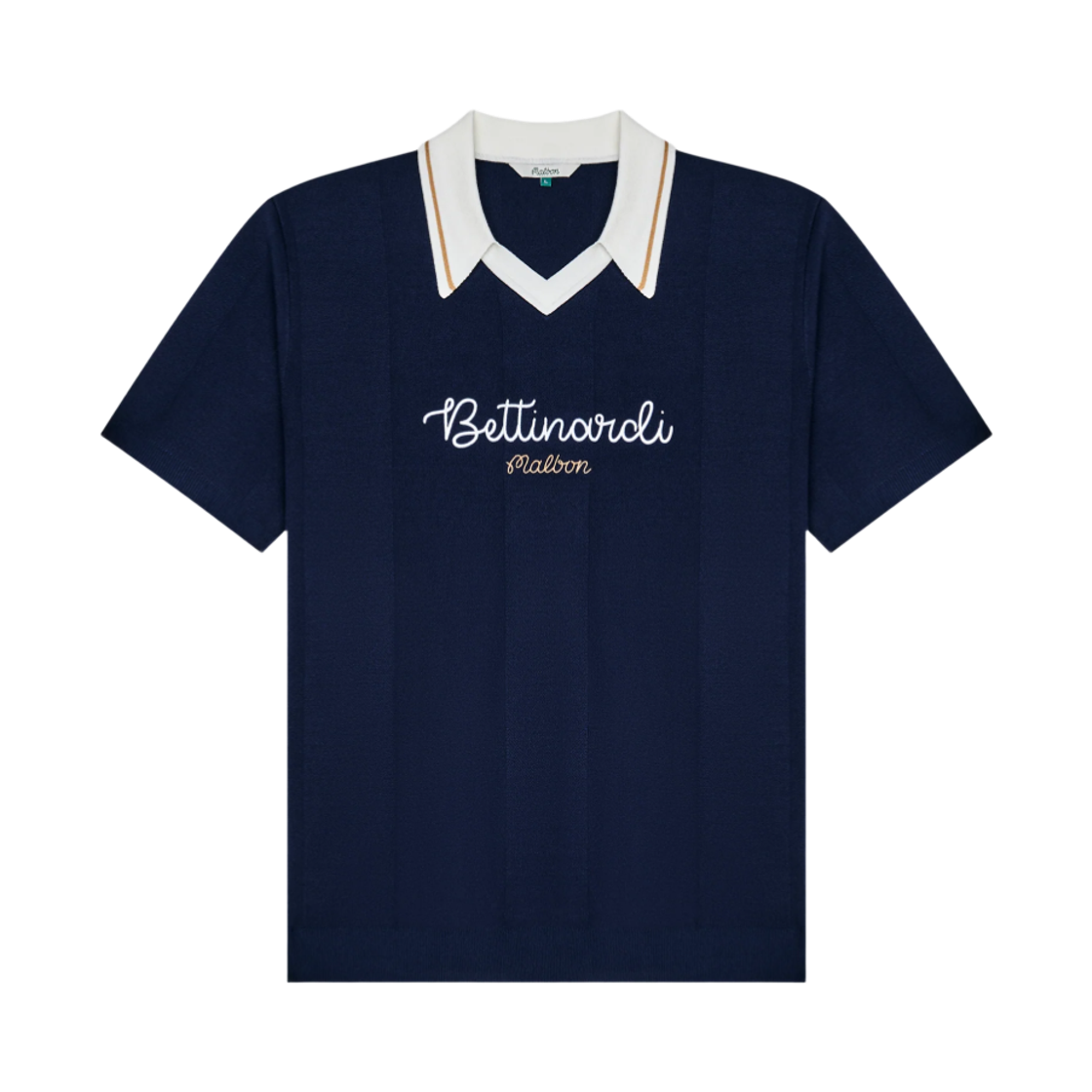 M10095MTB Malbon Golf x Bettinardi Knit Polo Maritime Blue