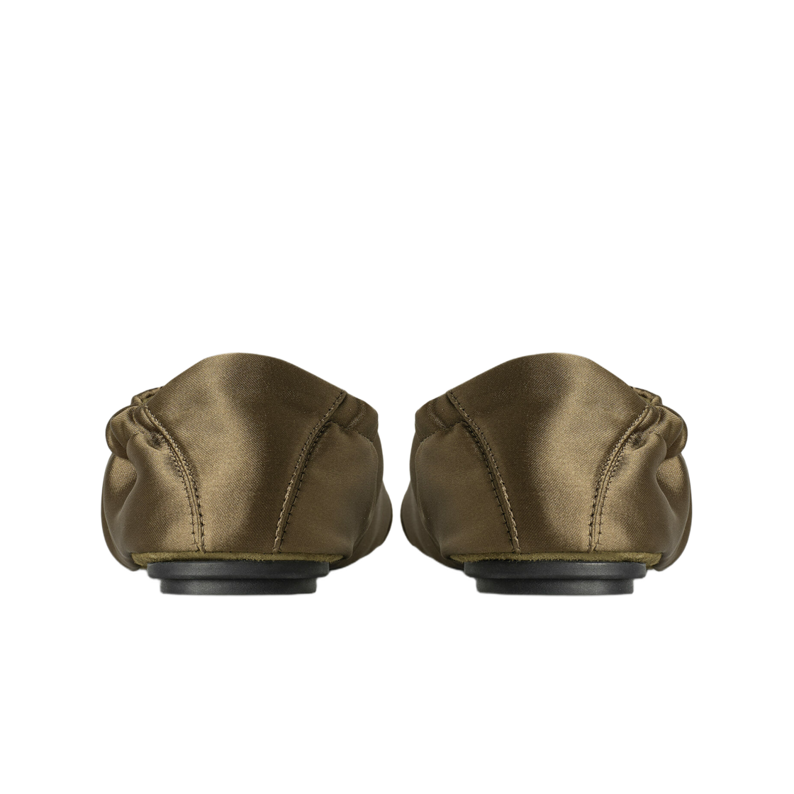 (W) 코스 새틴 스웨이드 발레 트레이너 카키((W) COS Satin Suede Ballet Trainers Khaki) - 3