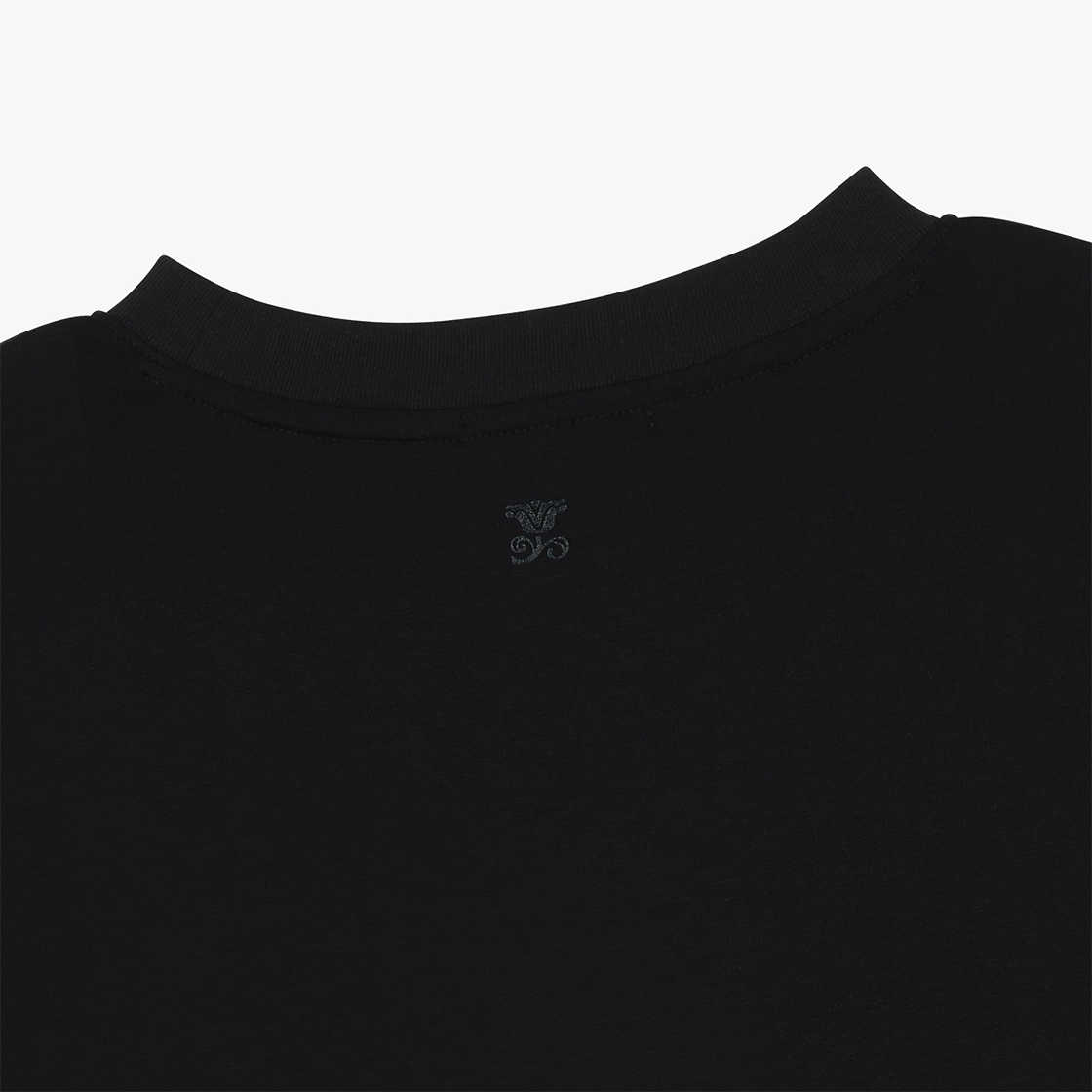 스트레인저 레귤러 핏 코튼 실켓 티셔츠 블랙(Stranger Regular Fit Cotton Silket T-Shirt (Black)) - 3