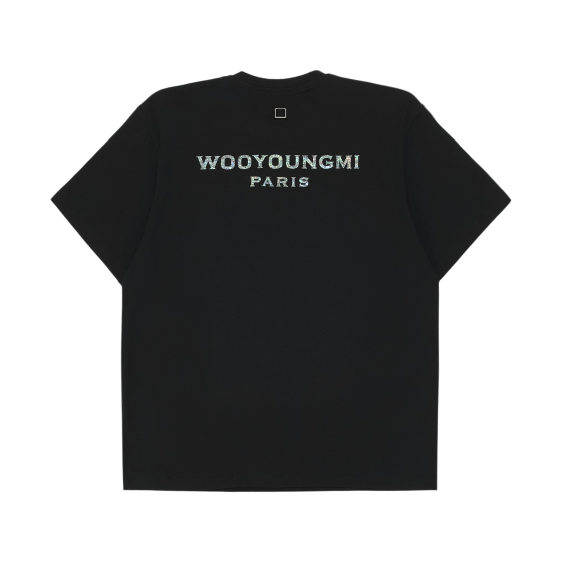 우영미 자개 백로고 티셔츠 블랙 - 25SS