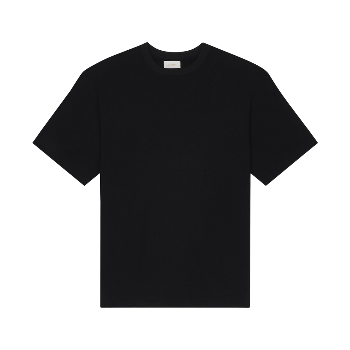 스트레인저 레귤러 핏 코튼 실켓 티셔츠 블랙(Stranger Regular Fit Cotton Silket T-Shirt (Black))
