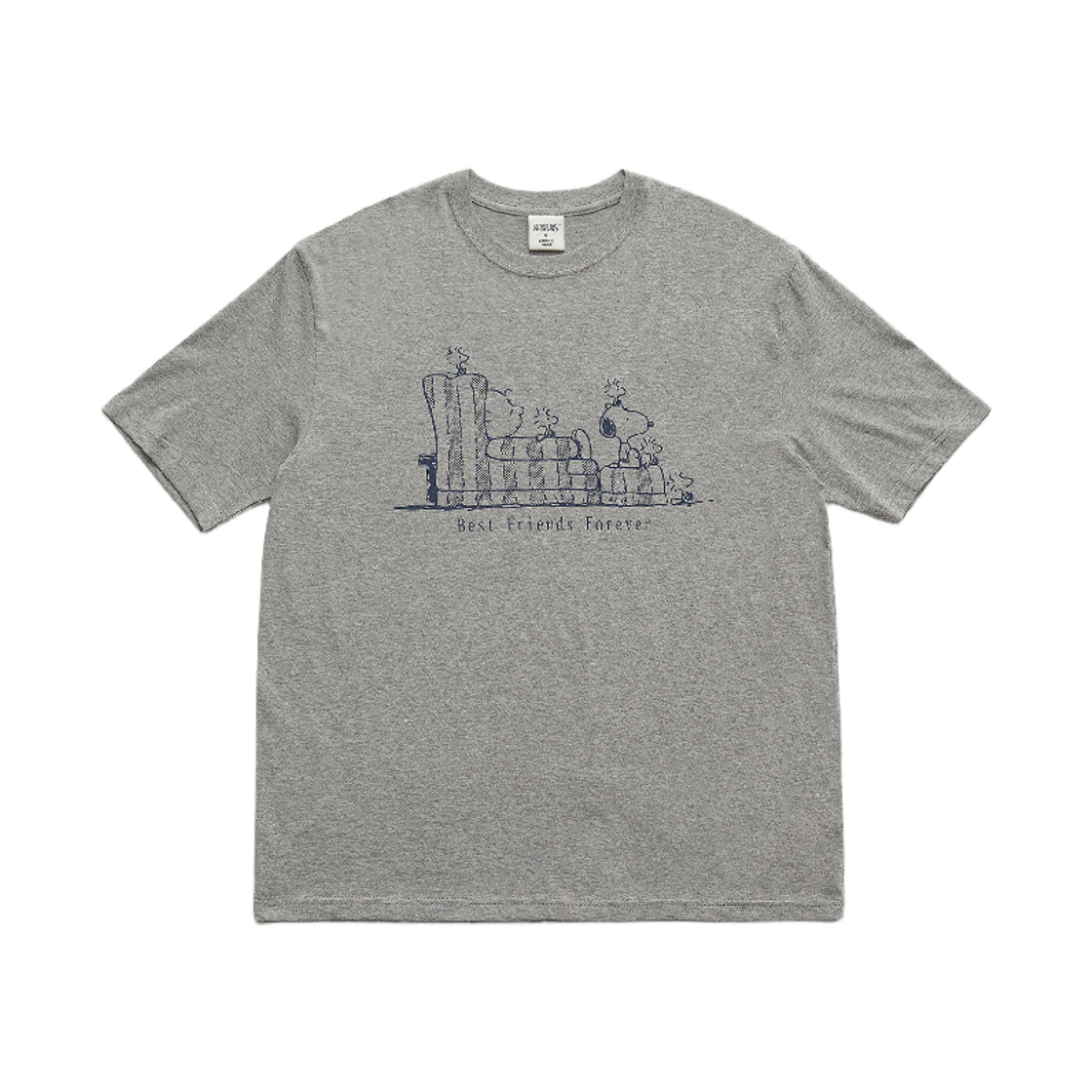 파르벵 x 피너츠 베스트 프렌즈 포에버 티셔츠_그레이(FARVEN x PEANUTS Best Friends Forever T-Shirt_Grey) - 1