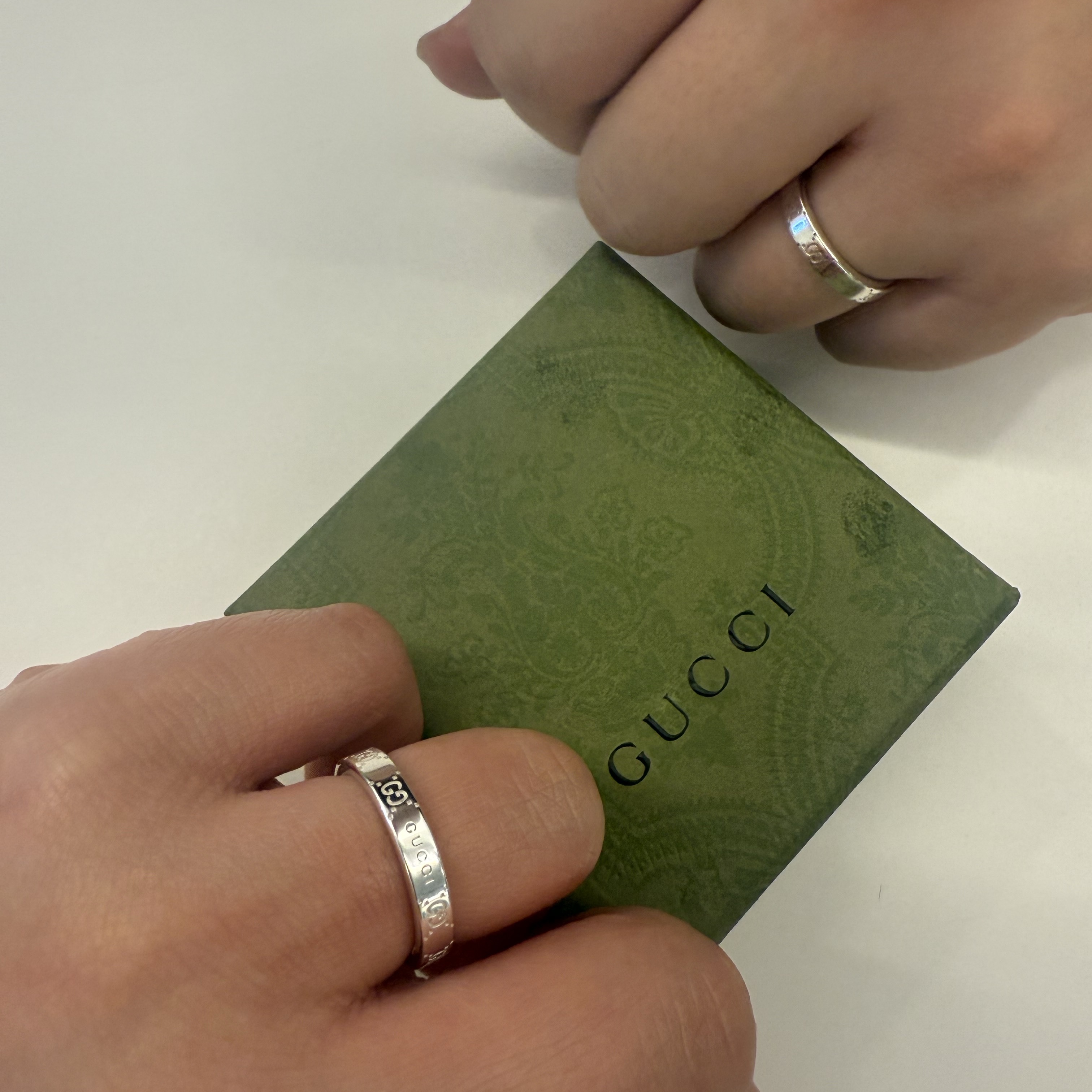 Gucci Signature GG Ring 925 Sterling Silver 착용 스타일