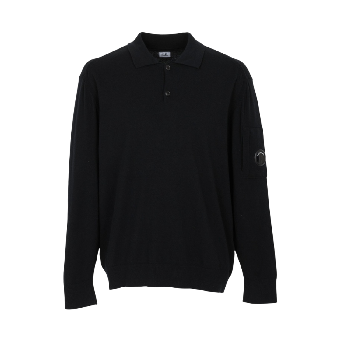 21CMKN071A005528A999 C.P. Company Wool Polo Knit Black - 26FW