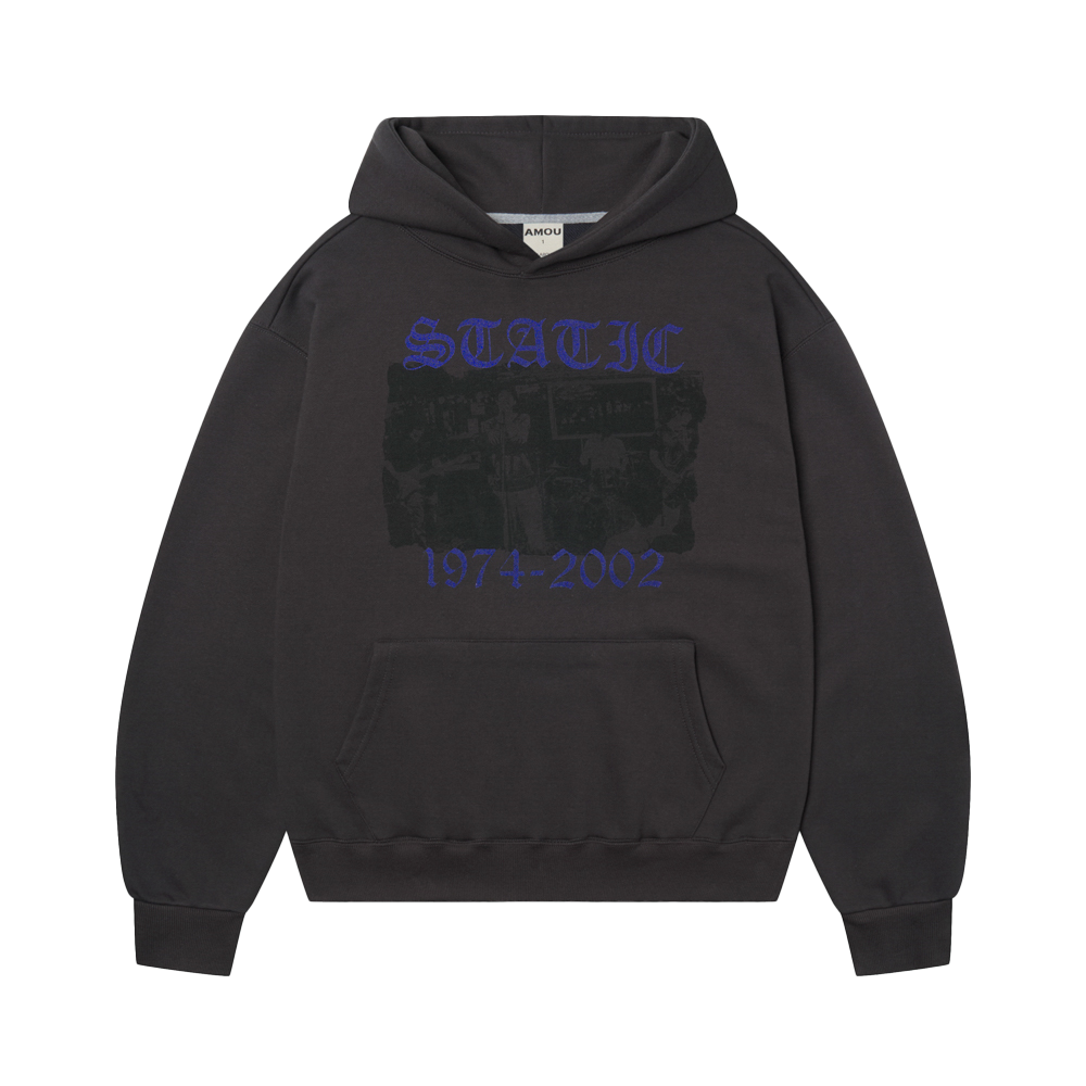 아모우 스태틱 후디 차콜그레이(AMOU Static Hoodie Chacoal Gray)