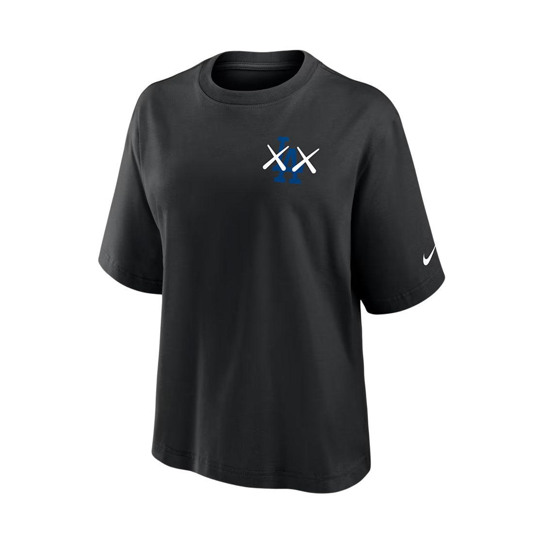 (W) 나이키 x 카우스 MLB 로스앤젤레스 다저스 박시 티셔츠 블랙