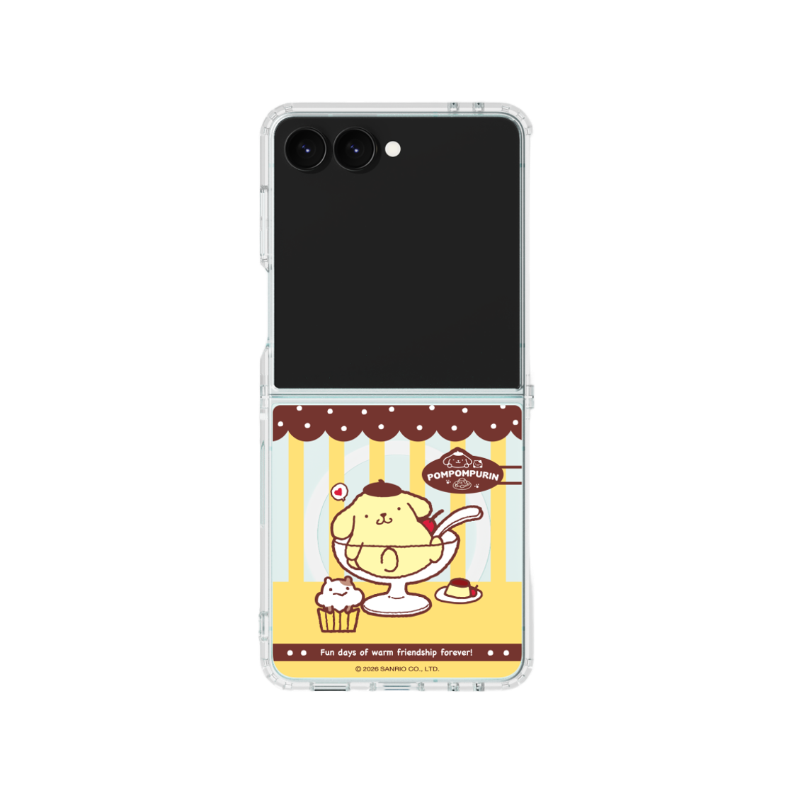 에스엘비에스 폼폼푸린 카페 스타일 클리어 마그넷 케이스 for Galaxy Z Flip7 Flip8(POMPOMPURIN Cafe Style Clear Magnet Case for Galaxy Z Flip7) - 2