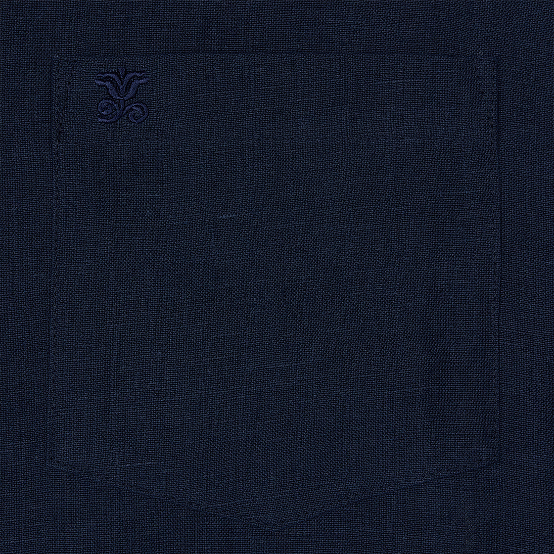 스트레인저 레귤러 핏 플레인 린넨 셔츠 네이비(Stranger Regular Fit Plain Linen Shirt (Navy)) - 4