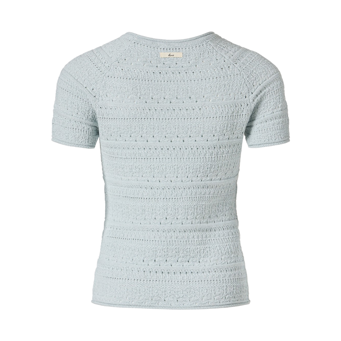 (W) 쿠메 크로셰 숏 슬리브 스웨터 라이트블루((W) KUME Crochet Short Sleeved Sweater - Lightblue) - 2