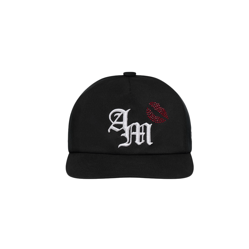 아모우 에이엠 키스 마크 5 패널 캡 블랙(AMOU AM Kiss Mark 5Pannel Cap Black)