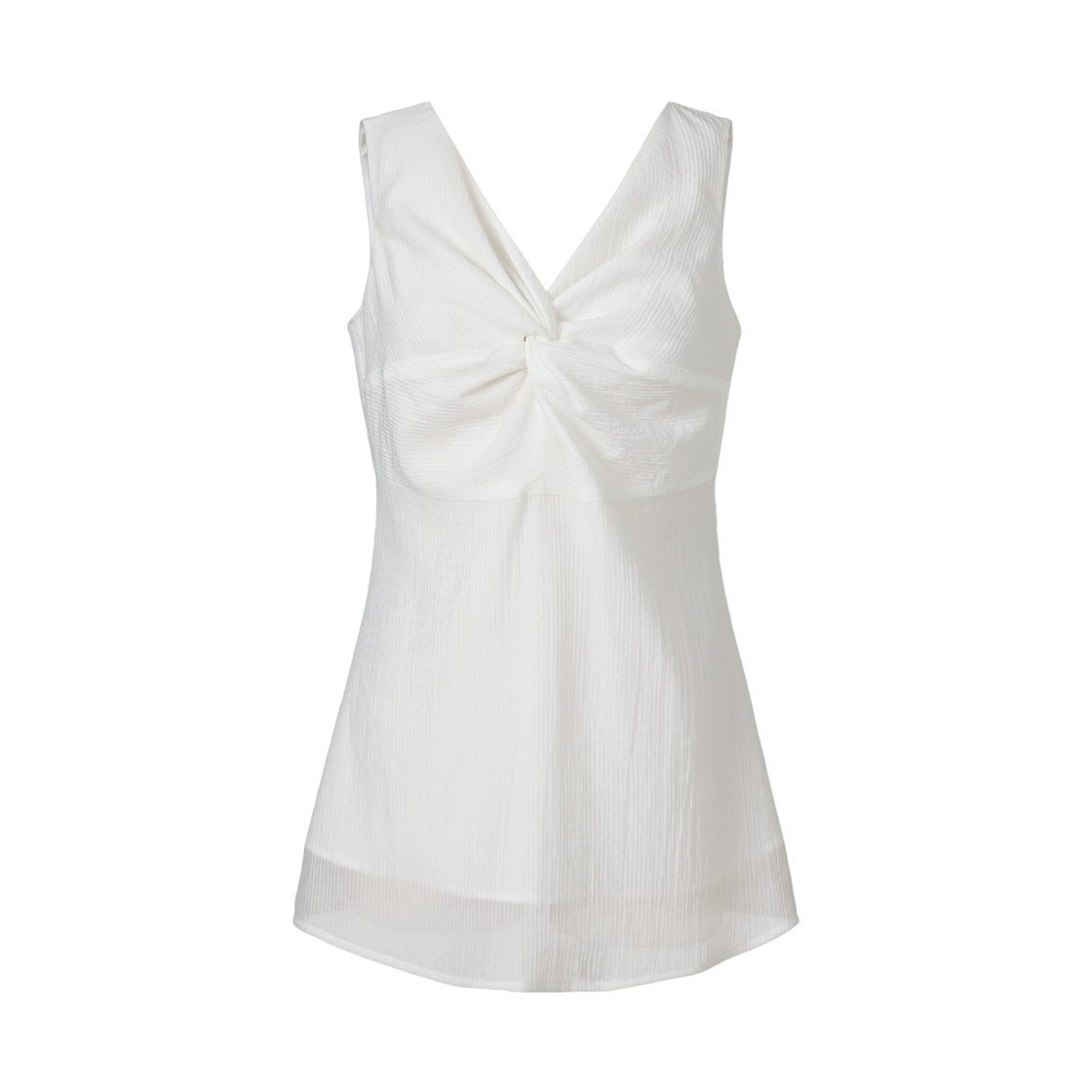 KM-26SS-BL03WH (W) KUME Twisted Tencel Sleeveless Top - White