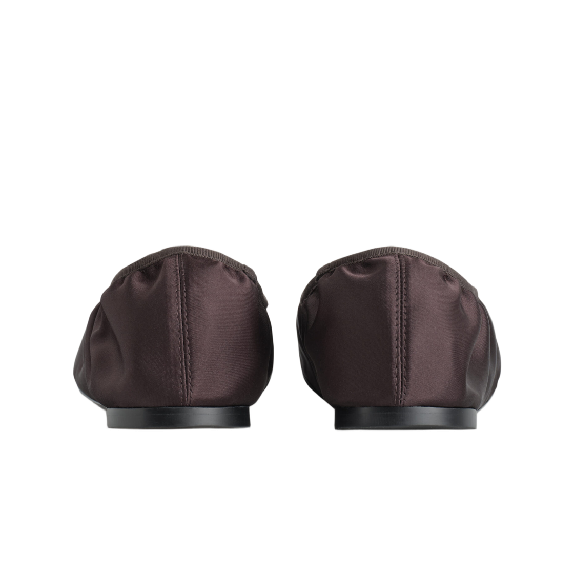 (W) 코스 새틴 발레 플랫 초콜릿((W) COS Satin Ballet Flats Chocolate) - 3