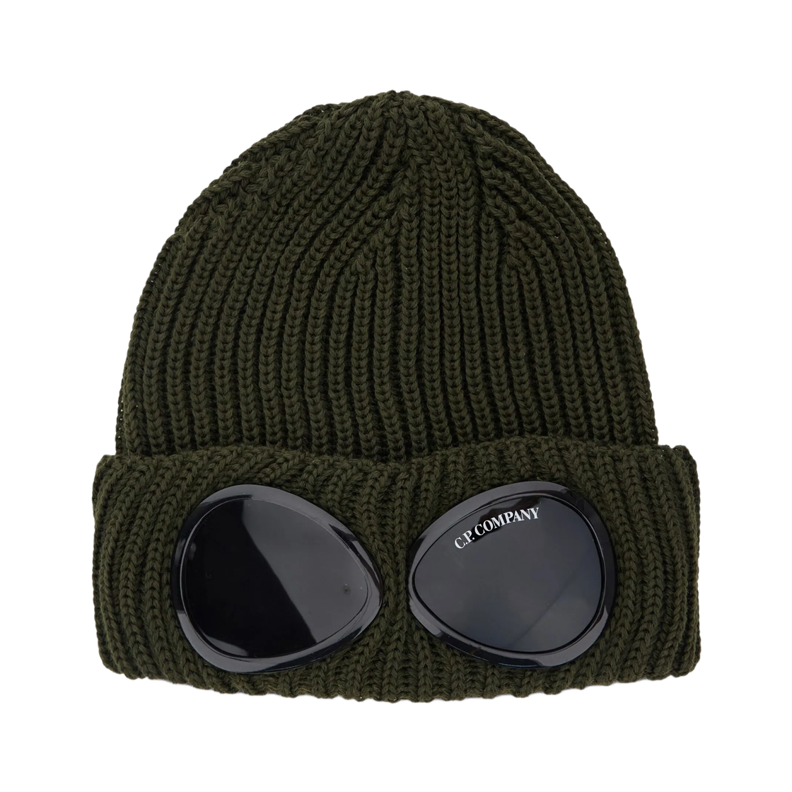 RFCMAC742A005509A683 C.P. Company Extrafine Merino Wool Goggle Beanie Ivy Green - 25FW
