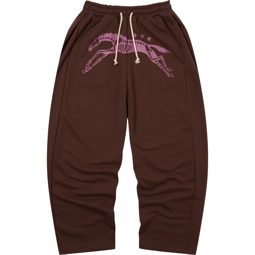 [KREAM 단독] 아모우 본 홀스 스웻 팬츠 브라운([KREAM 단독]  AMOU Bone Horse Sweat Pants Brown) - 1