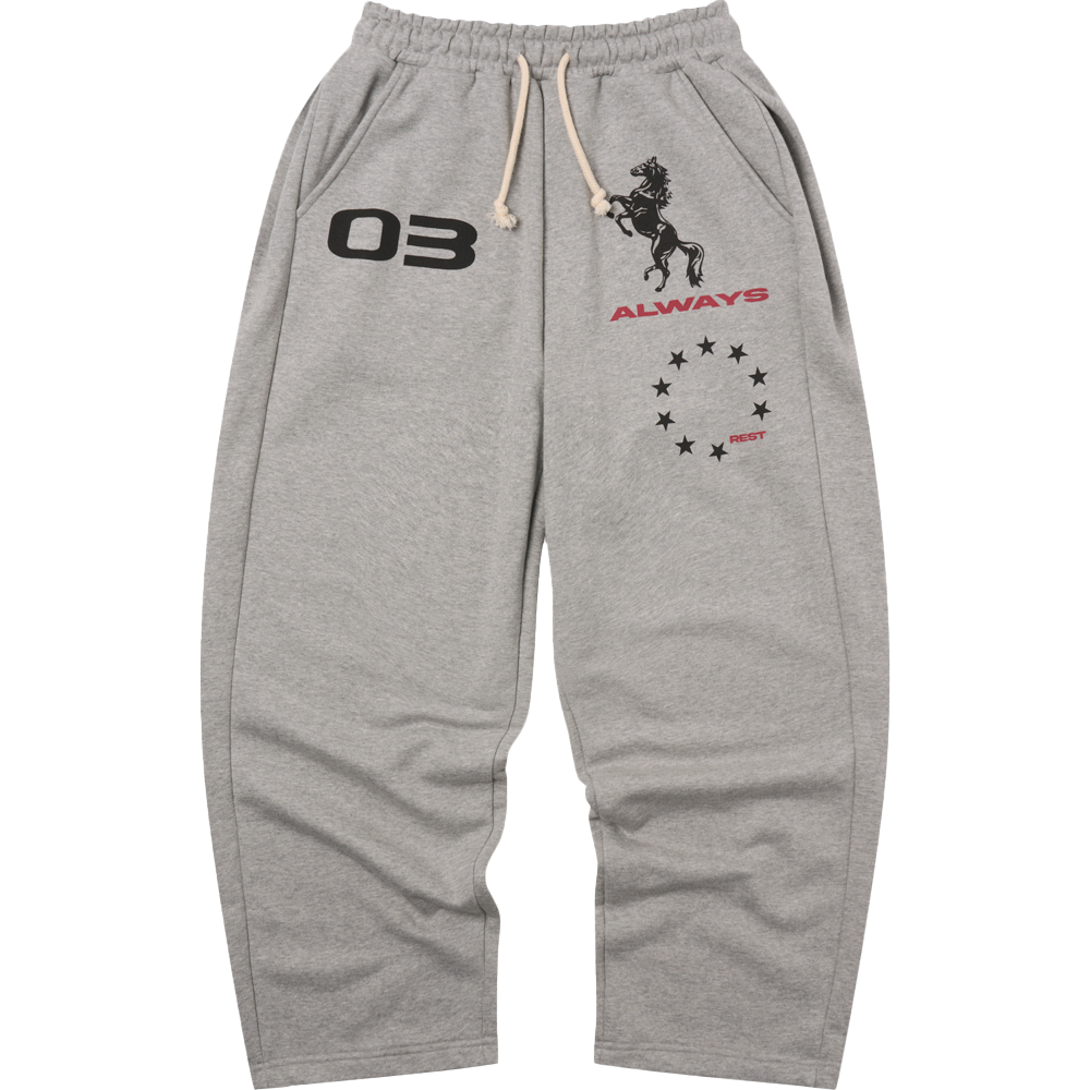 아모우 홀스 스웻 팬츠 그레이(AMOU Horse Sweat pants Gray) - 1