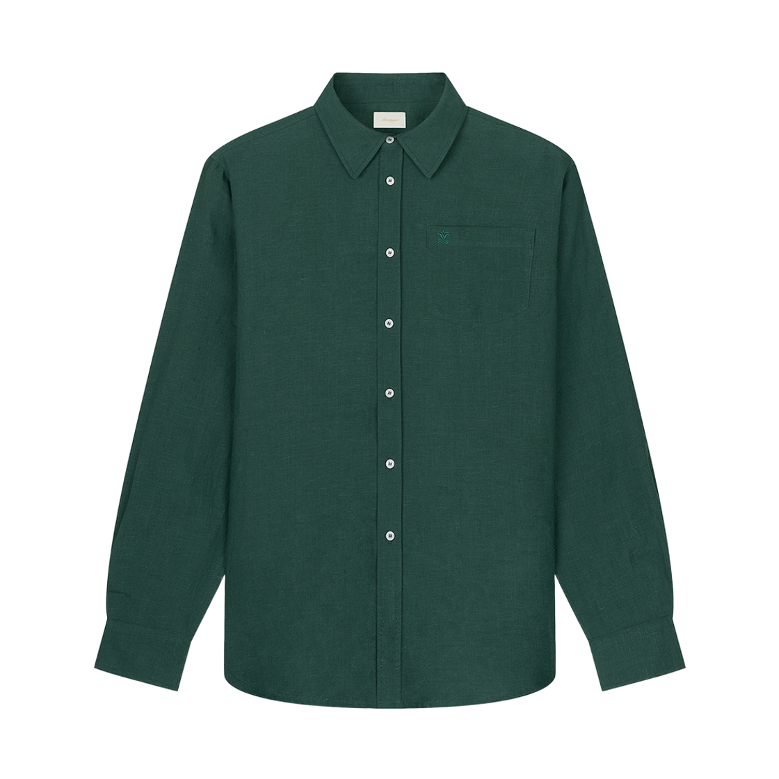 스트레인저 레귤러 핏 플레인 린넨 셔츠 그린(Stranger Regular Fit Plain Linen Shirt (Green))