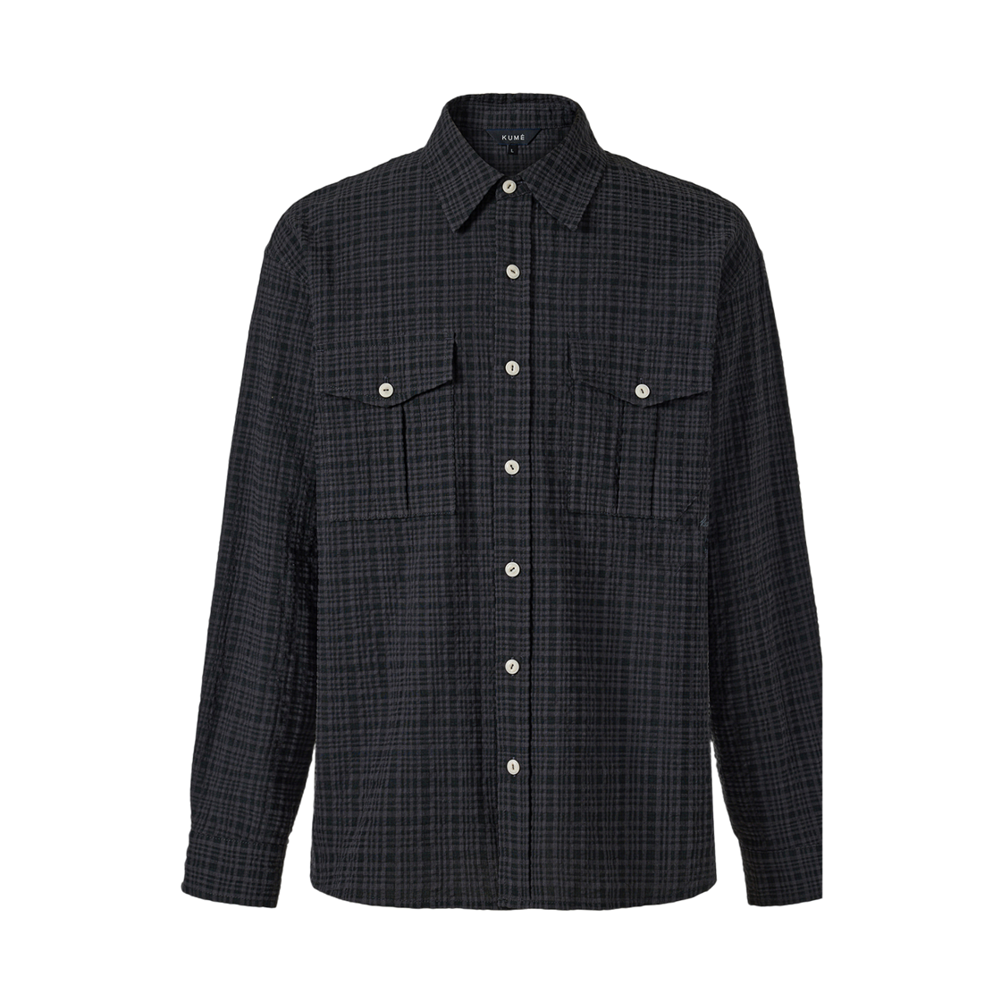 쿠메 프론트 포켓 체크 셔츠 다크그레이(KUME Front Pocket Checkered Shirt - Darkgray) - 1