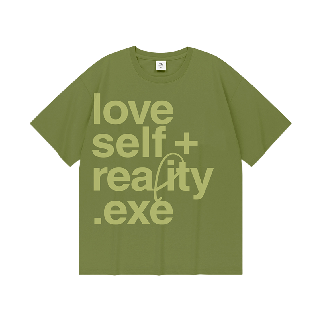 102434-0005 venhit Love Self Over Fit Short Sleeved T-shirt Olive Khaki