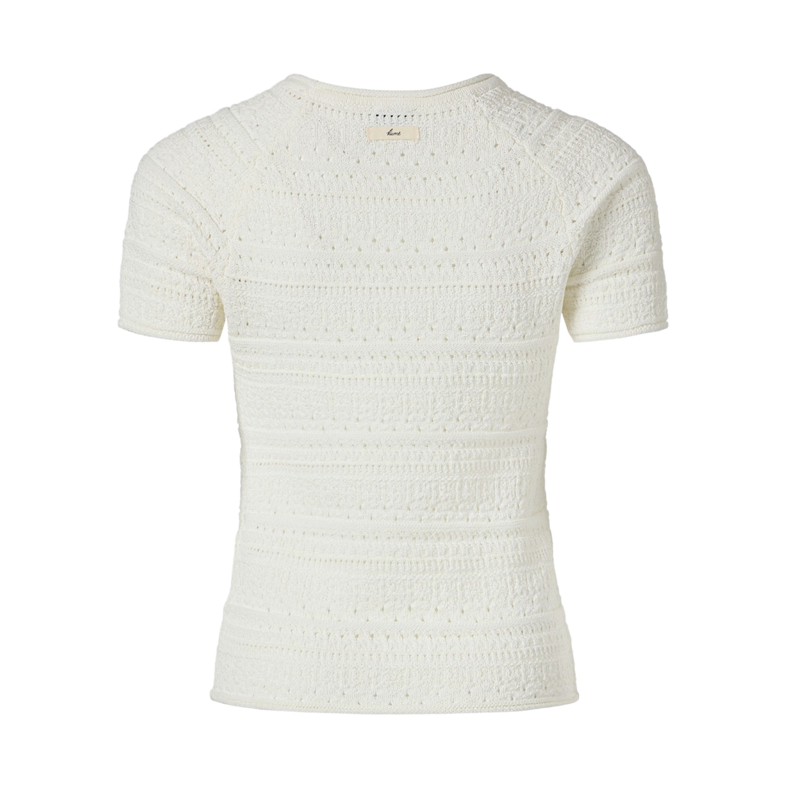 (W) 쿠메 크로셰 숏 슬리브 스웨터 아이보리((W) KUME Crochet Short Sleeved Sweater - Ivory) - 2