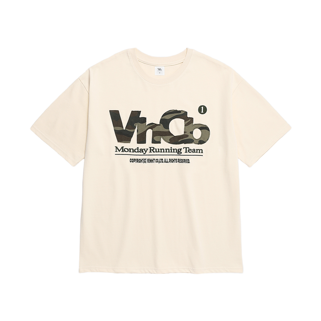벤힛 MRT 카모 아플리케 반팔티 크림(venhit MRT Camo Applique Cool Cotton Short Sleeved T-shirt Cream)
