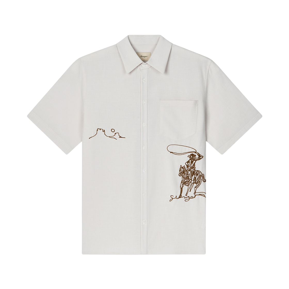 스트레인저 릴렉스 핏 로데오 레이온 반팔 셔츠 크림(Stranger Relax Fit Rodeo Rayon HS Shirt (Cream))