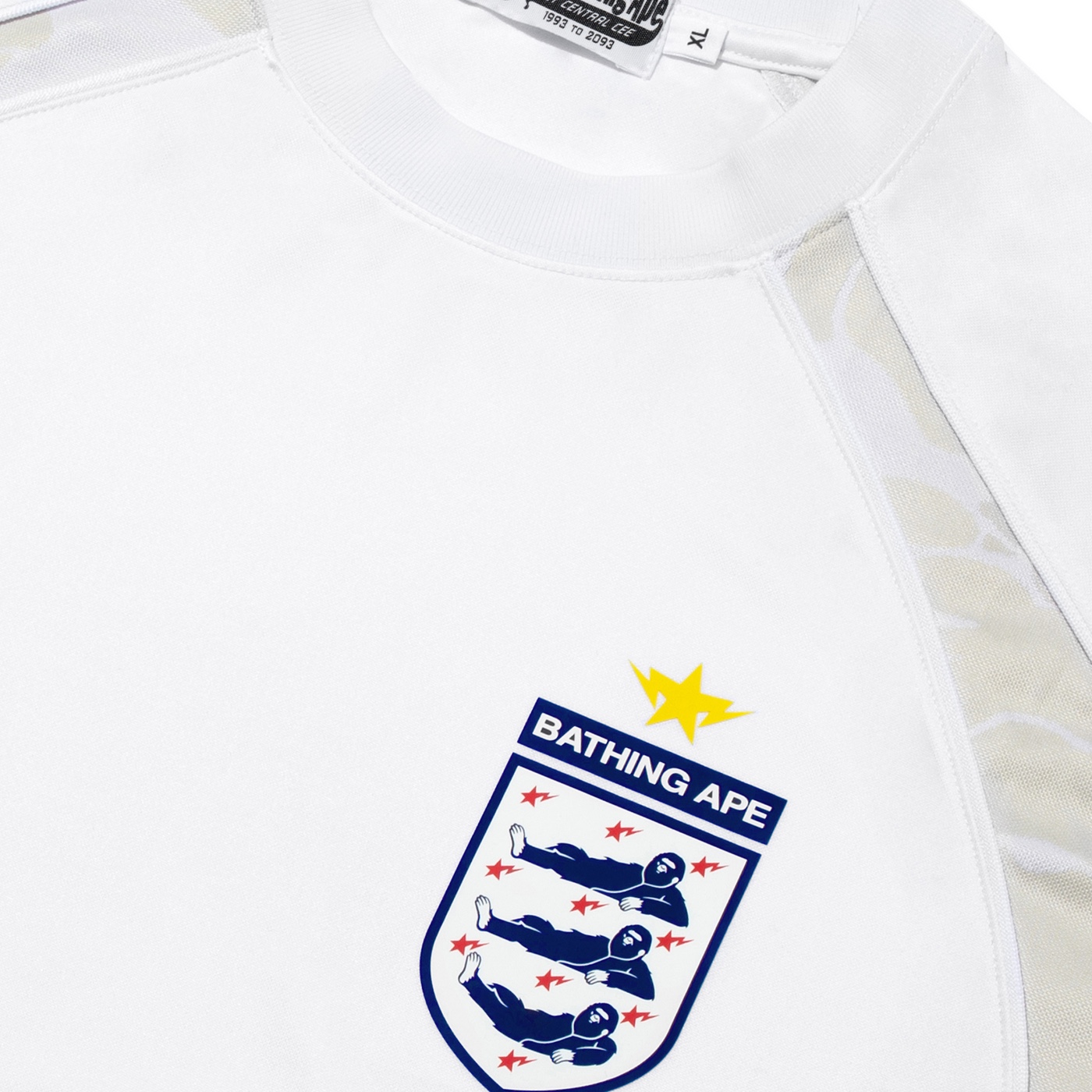 BAPE x Spotify x SYNA World By Central Cee Relaxed Fit Football Jersey White 착용 스타일 - 2