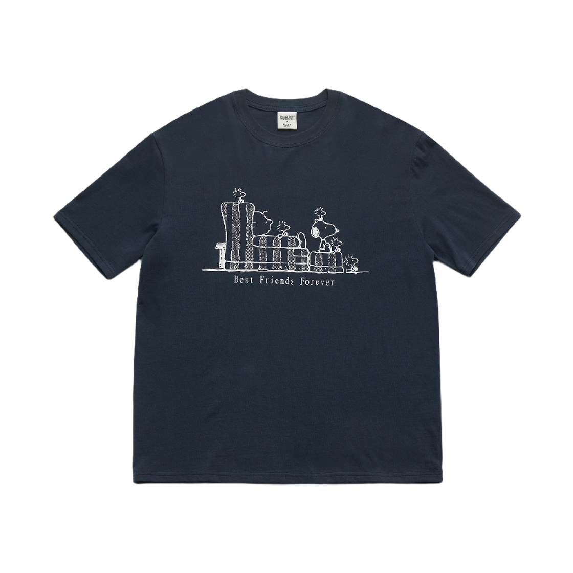 파르벵 x 피너츠 베스트 프렌즈 포에버 티셔츠_네이비(FARVEN x PEANUTS Best Friends Forever T-Shirt_Navy)