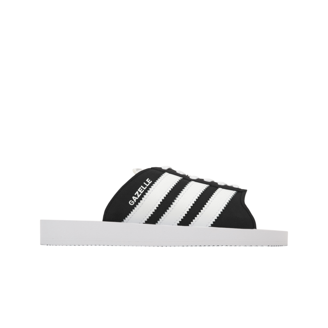 JQ7421 Adidas Gazelle Beach Slides Core Black White