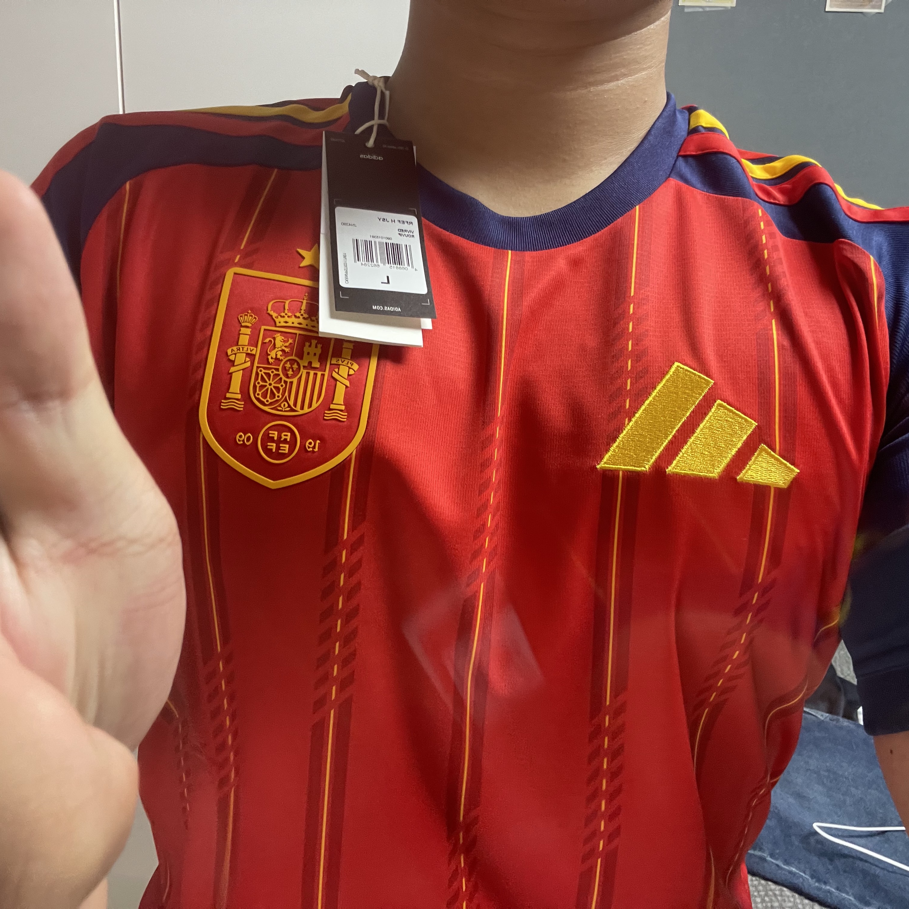 Adidas Spain 2026 Home Jersey Vivid Red - KR Sizing (Non Marking Ver.) 착용 스타일