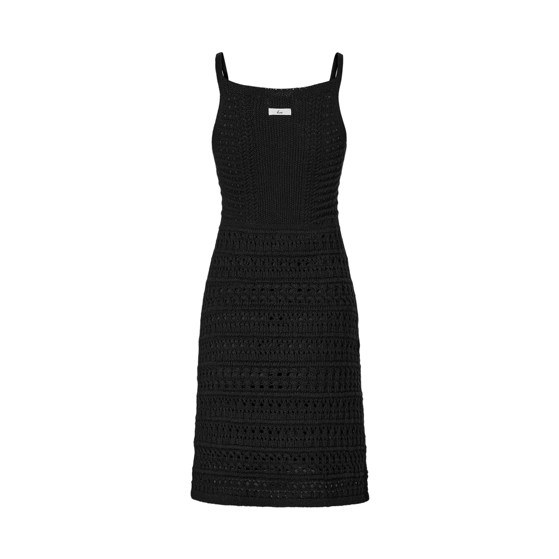 (W) 쿠메 크로셰 미니 드레스 블랙((W) KUME Crochet Mini Dress - Black) - 2