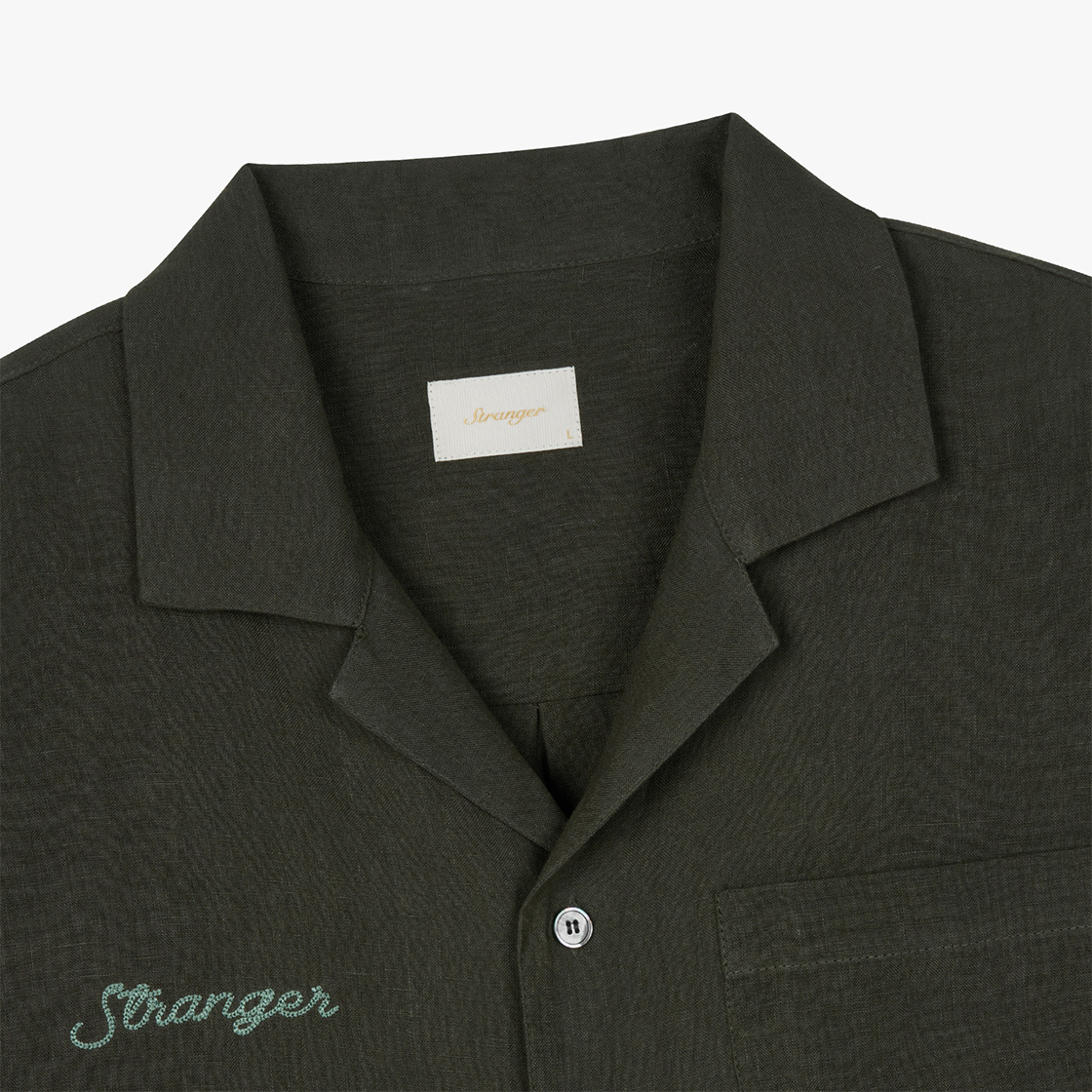 스트레인저 릴렉스 핏 로데오 린넨 포켓 반팔 셔츠 카키(Stranger Relax Fit Rodeo Linen Pocket HS Shirt (Khaki)) - 3