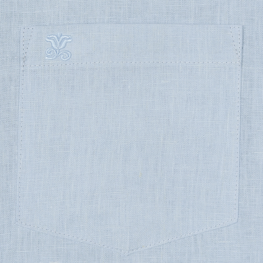 스트레인저 레귤러 핏 플레인 린넨 셔츠 스카이 블루(Stranger Regular Fit Plain Linen Shirt (Sky Blue)) - 4