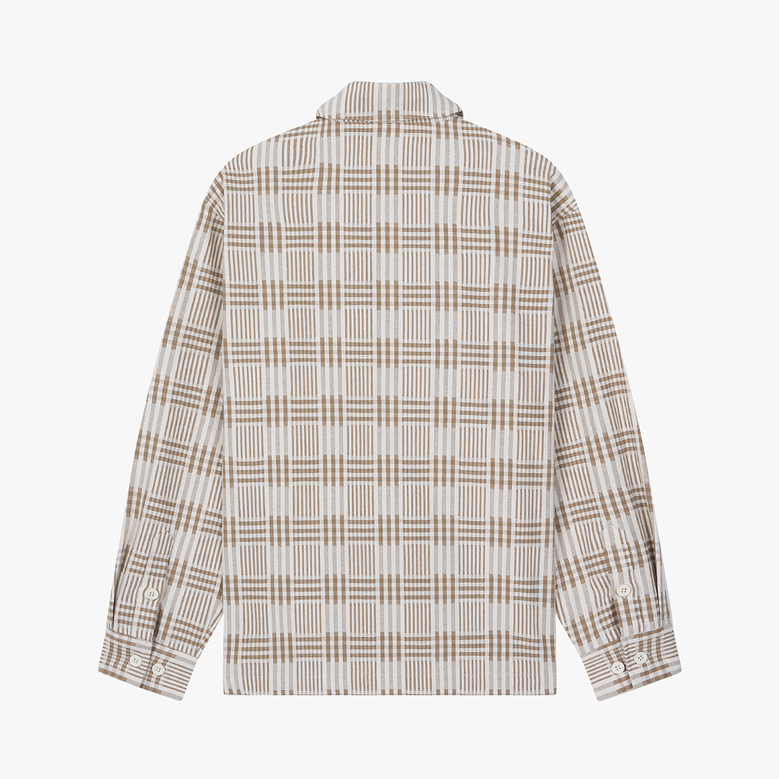 스트레인저 릴렉스 핏 코튼 플래드 셔츠 체크 베이지(Stranger Relaxed Fit Cotton Plaid Shirt (Check Beige)) - 2
