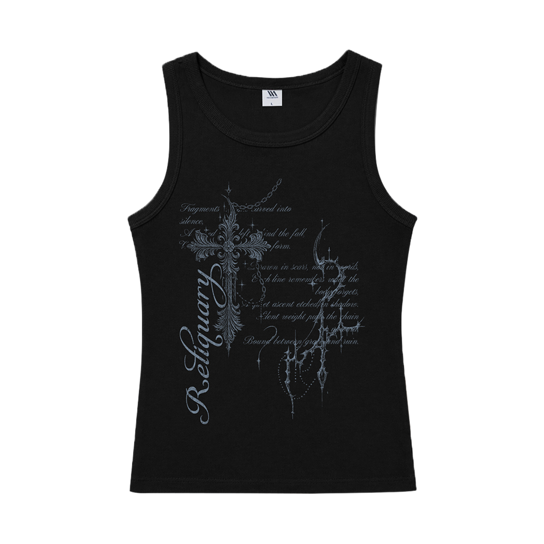 벤힛 렐리쿼리 골지 슬리브리스 블랙(venhit Reliquary Ribbed Sleeveless Black)